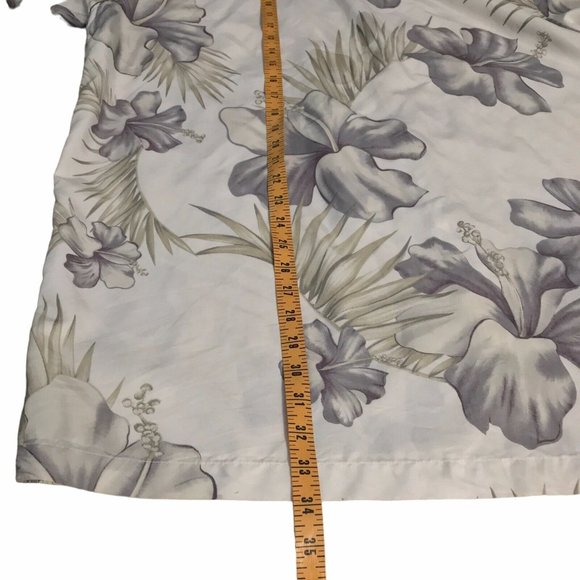 Honolulu Surf Co Mens Hawaiian button up gray Palm leaf floral Shirt sz XXL - Picture 5 of 9
